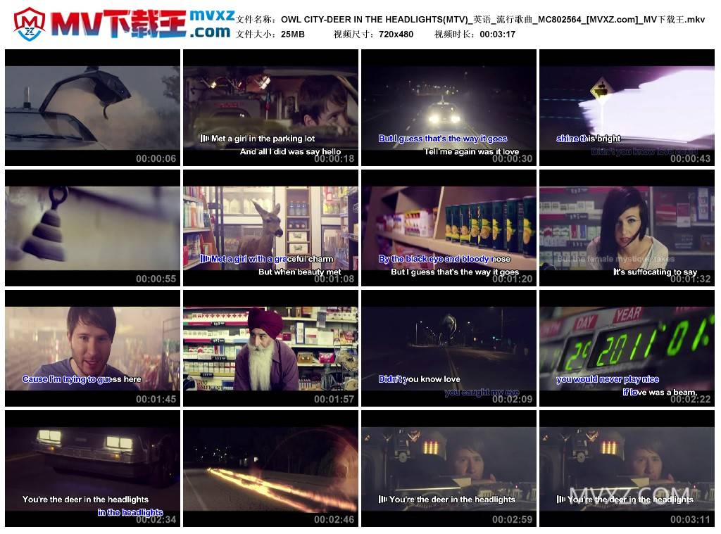 OWL CITY-DEER IN THE HEADLIGHTS(MTV)_英语_流行歌曲_MC802564